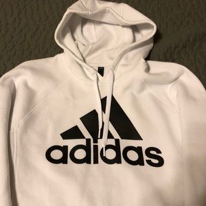 Adidas Hoddie white with black letters